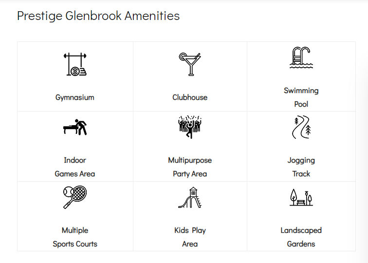Prestige Glenbrook Amenities